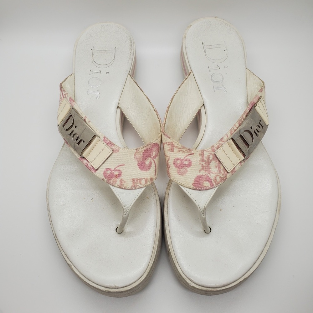 Dior Pink Logo Flip Flop Sandal